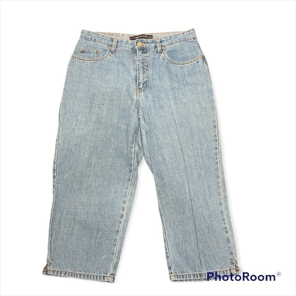 Vintage 90s/Y2K Bill Blass High Rise Easy Fit Mom Capri Jeans Size 8 - Picture 1 of 5